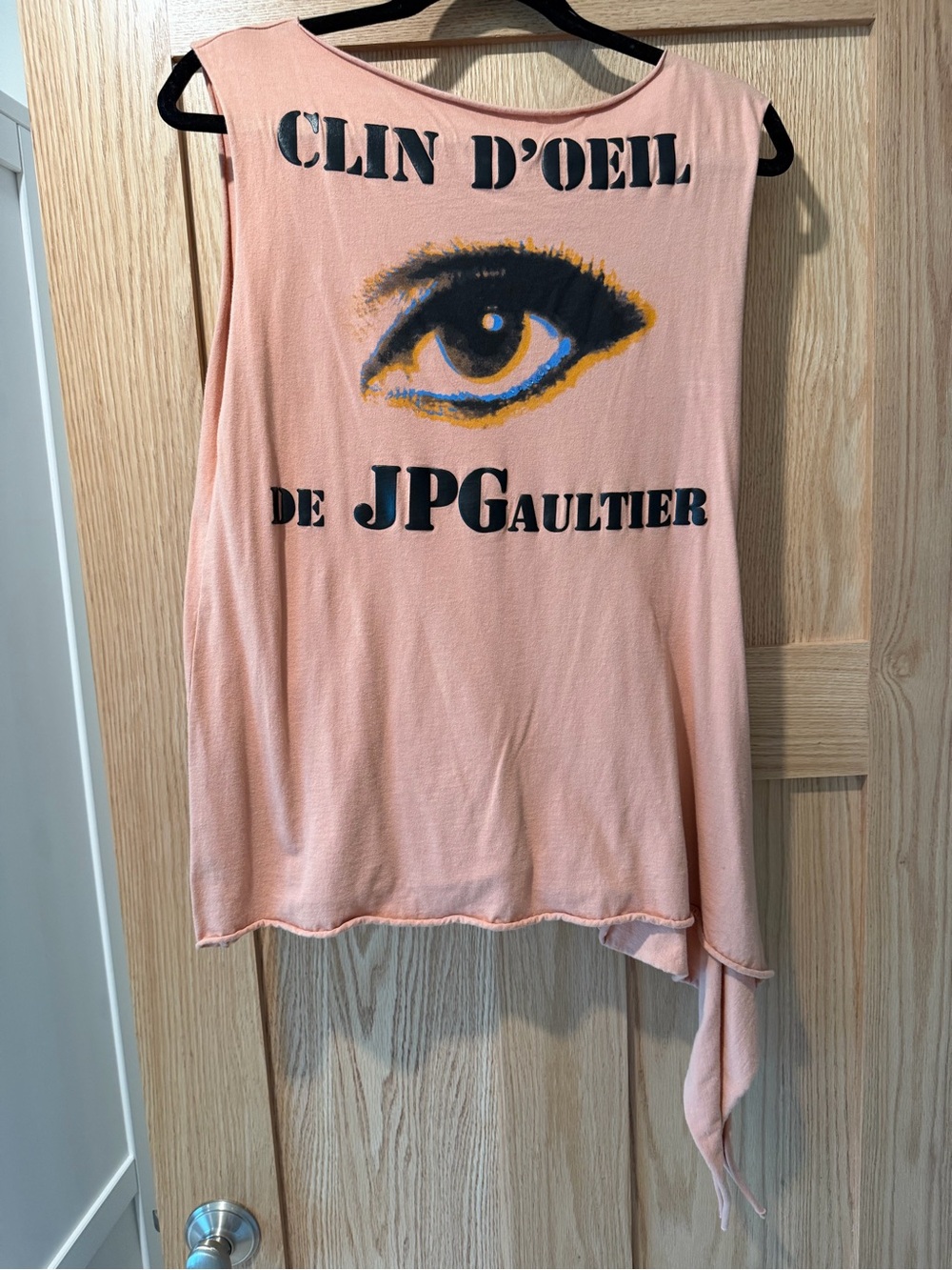 Jean Paul Gaultier by Target Peach Graphic Muscle Tee with Eye Print